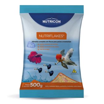 Ração nutriflakes 500 gramas.