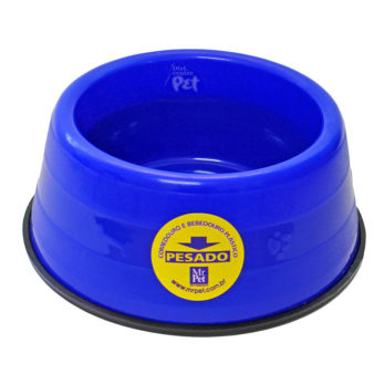 Comedouro plástico pesado 300ml azul