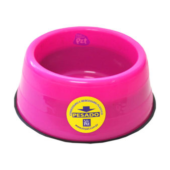 Comedouro plástico pesado 300ml rosa