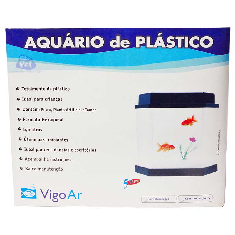 AQUÁRIO PLÁSTICO 5.5 L C ILUM. 5W - KIT COMPLETO - Imagem 2