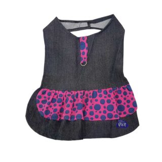 VESTIDO JEANS COM SUPORTE PARA GUIA EXTRA GRANDE